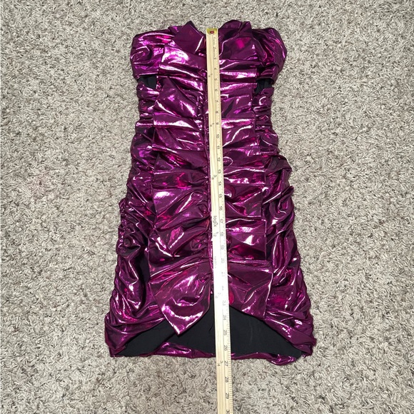 HOUSE OF CB Caterina Pink Strapless Metallic Cut‎ Out Dress Size Small - Picture 10 of 13